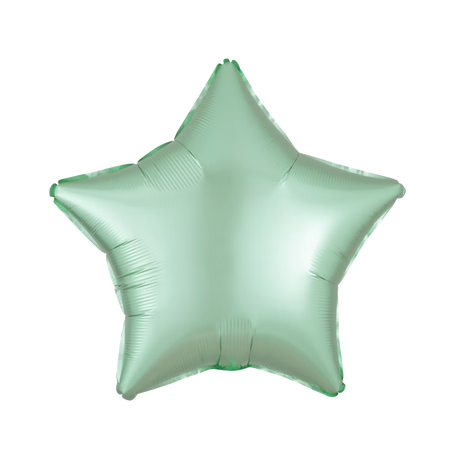 Sternförmiger Folienballon, matt, 43 cm, in Minzgrün - hellgrün.