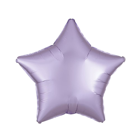 Sternförmiger Folienballon, in mattem finish, 43 cm gross, in zartem Pastell-Lila.