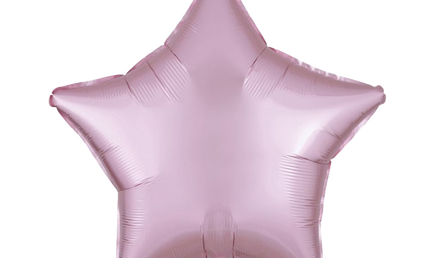 Sternförmiger Folienballon, in mattem finish, 43 cm, in zartem Pastell-Pink.