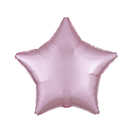 Sternförmiger Folienballon, in mattem finish, 43 cm, in zartem Pastell-Pink.