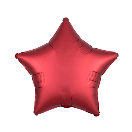 Roter Luftballon aus Folie, 43 cm, mattes finish, in Sternform – Produktfoto.