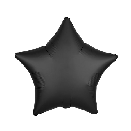 Schwarzer sternförmiger Folienballon, in mattem finish, 43 cm gross - Produktfoto.