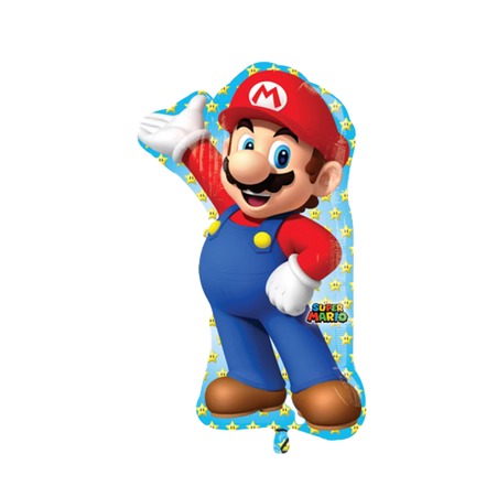 Super Mario Folienballon XL – Heliumballon mit Nintendo Mario Motiv für Kindergeburtstag, Gaming Partydeko und Super Mario Fans