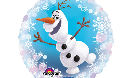 Disney Frozen Folienballon mit Olaf, rundes Design mit Schneeflocken, ideal für Kindergeburtstag oder Winterparty
