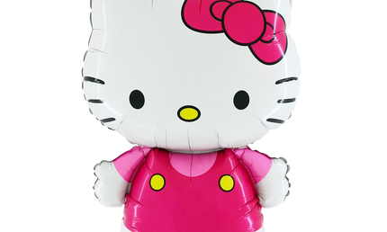 Grabo Hello Kitty Folienballon Figur in Rosa als Katze für Kindergeburtstag und Party Deko