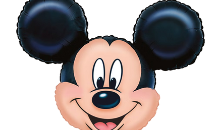 Mickey Mouse Folienballon Kopf – Disney Heliumballon mit Mickey Gesicht für Kindergeburtstag, Disney Party und Mickey Mouse Partydeko