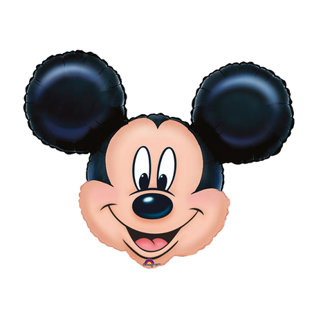 Mickey Mouse Folienballon Kopf – Disney Heliumballon mit Mickey Gesicht für Kindergeburtstag, Disney Party und Mickey Mouse Partydeko