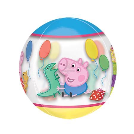 Orbz Folienballon 40cm transparent mit Peppa Pig, Dinosaurier Spielzeug und Ballons, Kindergeburtstag