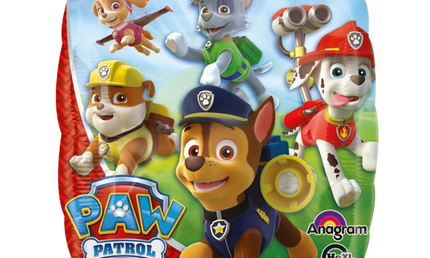 Paw Patrol Folienballon mit Chase, Marshall, Rubble, Skye und Rocky, bunte Kindergeburtstag Deko