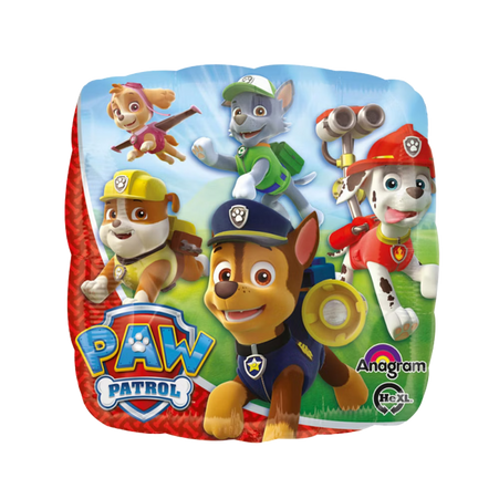Paw Patrol Folienballon mit Chase, Marshall, Rubble, Skye und Rocky, bunte Kindergeburtstag Deko