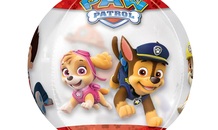 Paw Patrol Orbz Folienballon 40 cm mit Chase und Skye, transparenter Ballon für Kindergeburtstag Deko