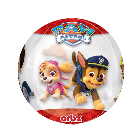 Paw Patrol Orbz Folienballon 40 cm mit Chase und Skye, transparenter Ballon für Kindergeburtstag Deko