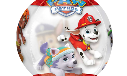 Paw Patrol Orbz Folienballon 40 cm mit Marshall und Everest, transparenter Ballon für Kinderparty Deko