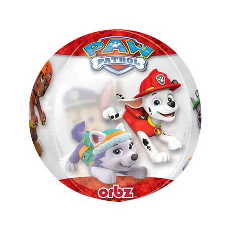 Paw Patrol Orbz Folienballon 40 cm mit Marshall und Everest, transparenter Ballon für Kinderparty Deko