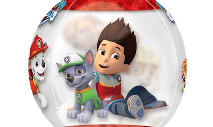 Paw Patrol Orbz Folienballon 40 cm mit Ryder und Rocky, transparenter Geburtstagsballon für Kinder