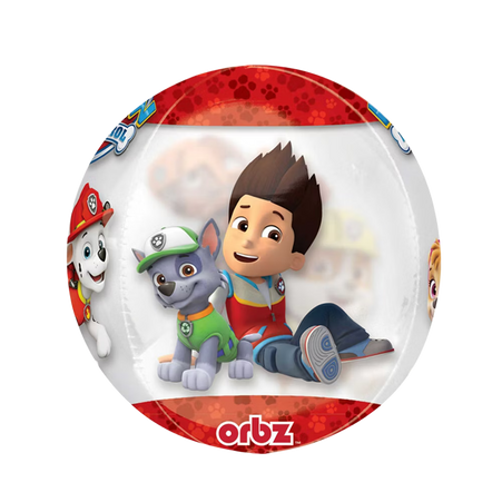 Paw Patrol Orbz Folienballon 40 cm mit Ryder und Rocky, transparenter Geburtstagsballon für Kinder