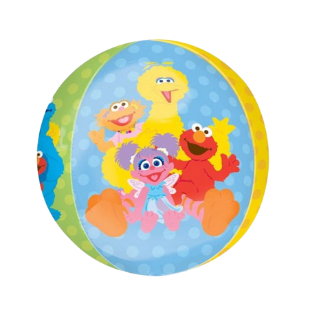 Sesamstraße Orbz Folienballon von Anagram mit Elmo Abby Cadabby und Big Bird buntes Kinderparty Motiv