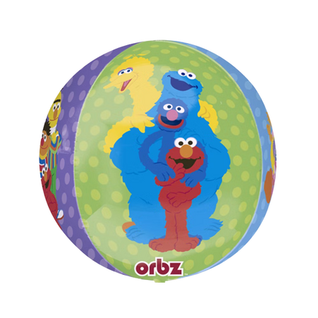Sesamstraße Orbz Folienballon von Anagram mit Krümelmonster Elmo und Big Bird fröhliche Kindergeburtstag Deko