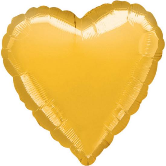 Folienballon Herz 43cm GOLD metallic 