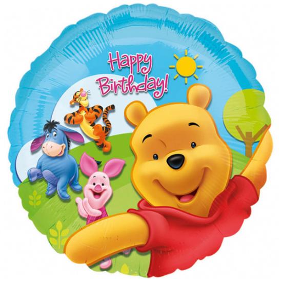 Folienballon 43cm "Winnie Pooh - Happy Birthday!" 