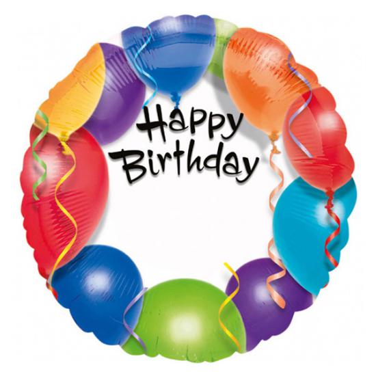 Folienballon 43cm "Happy Birthday" personalisierbar 