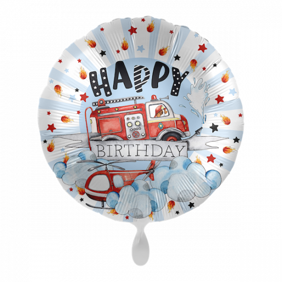 Folienballon 43cm "Feuerwehr - Happy Birthday" 