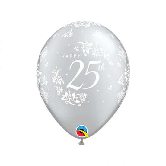 Luftballon "Silberhochzeit" silber-weiß, 6 Stück 