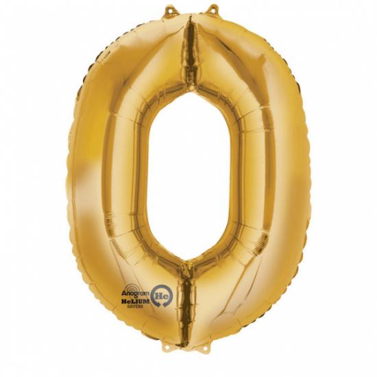 Folienballon Zahl XL "0" gold 