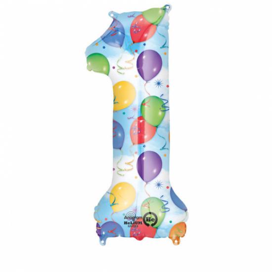 Folienballon Zahl XL "1" Ballons, Wolken & Luftschlangen 