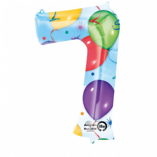 Folienballon Zahl XL "7" Ballons, Wolken & Luftschlangen 