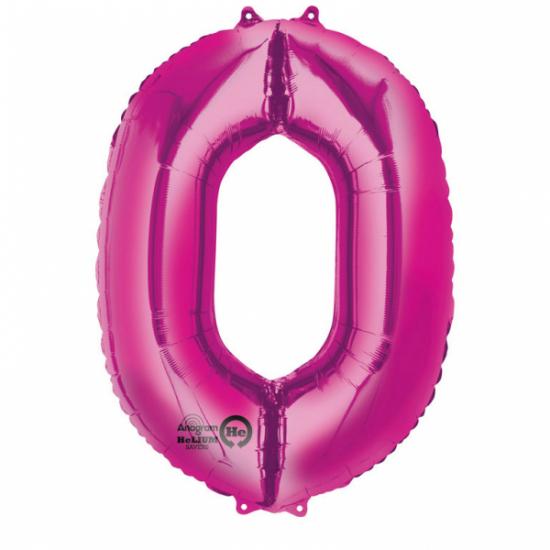 Folienballon Zahl XL "0" pink 
