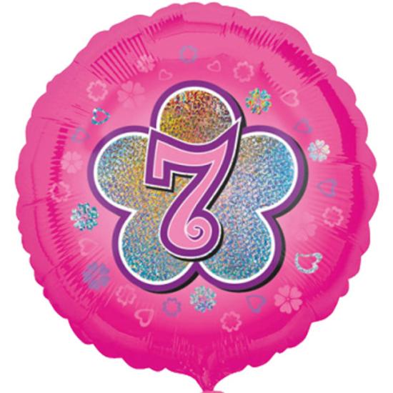 Folienballon "7. Geburtstag", rosa, 43cm 
