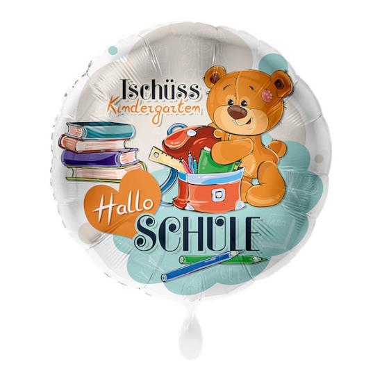 Folienballon 43cm "Tschüss Kindergarten - Hallo Schule" 