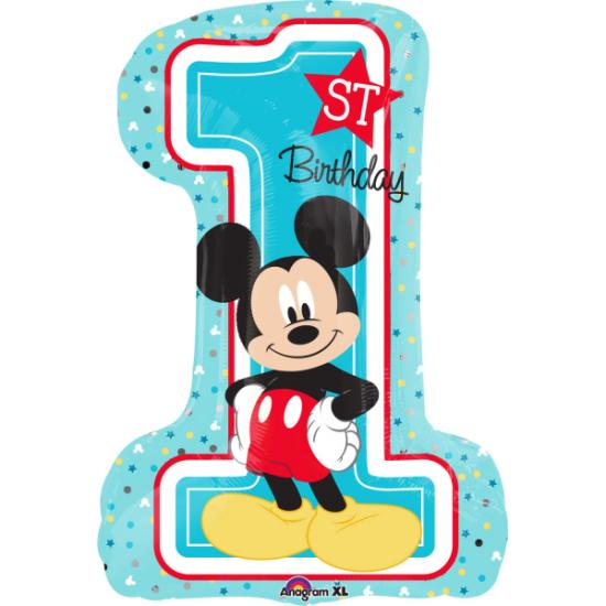 Folienballon Zahl XL "1" Mickey Mouse 