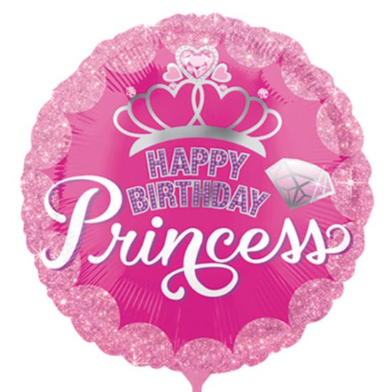 Folienballon 43cm "Happy Birthday Princess" 