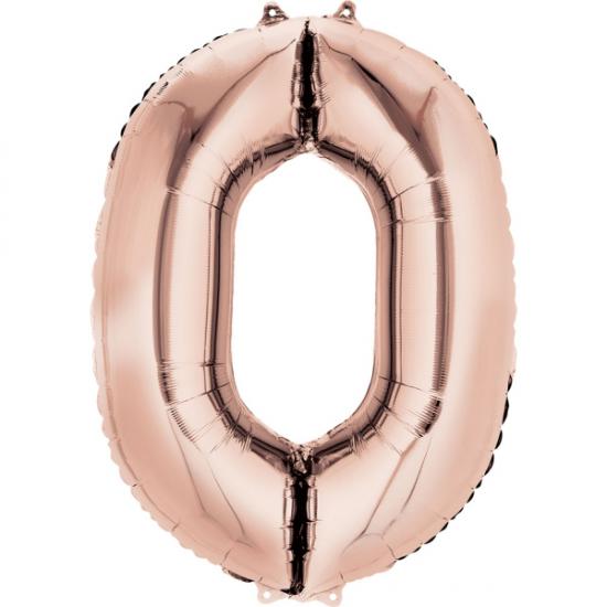 Folienballon Zahl XL "0" rosé 