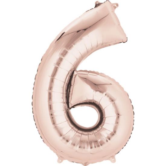 Folienballon Zahl XL "6" rosé 