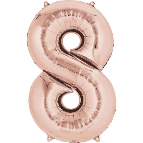 Folienballon Zahl XL "8" rosé 