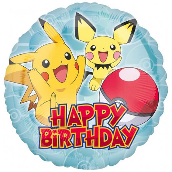Folienballon 43cm "Pokemon - Happy Birthday" 