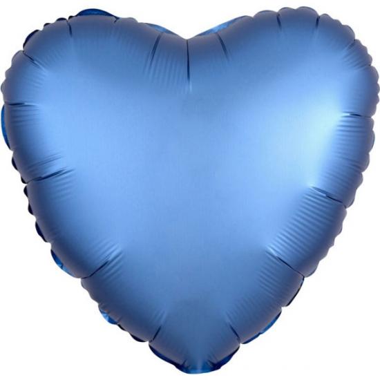 Folienballon Herz 43cm BLAU Satin 