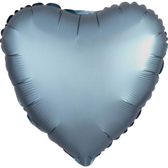 Folienballon Herz 43cm PLATIN Satin 