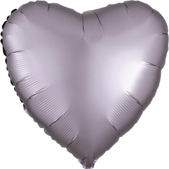 Folienballon Herz 43cm HELLGRAU Satin 