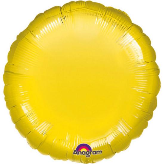 Folienballon Rund 43cm GELB metallic 