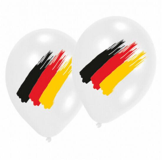 Luftballon "Deutschland" weiß, 6 Stück 