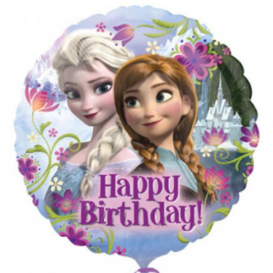 Folienballon 43cm "Anna & Elsa - Happy Birthday!" 