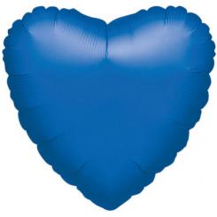 Folienballon Herz 43cm BLAU metallic 