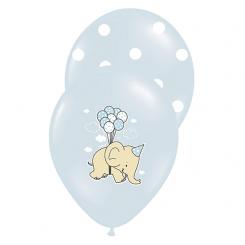 Luftballon "Baby Boy" blau-weiß, 6 Stück 