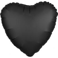 Folienballon Herz 43cm SCHWARZ Satin 