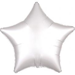 Folienballon Stern 48cm WEISS Satin 