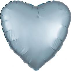 Folienballon Herz 43cm HELLBLAU Satin 